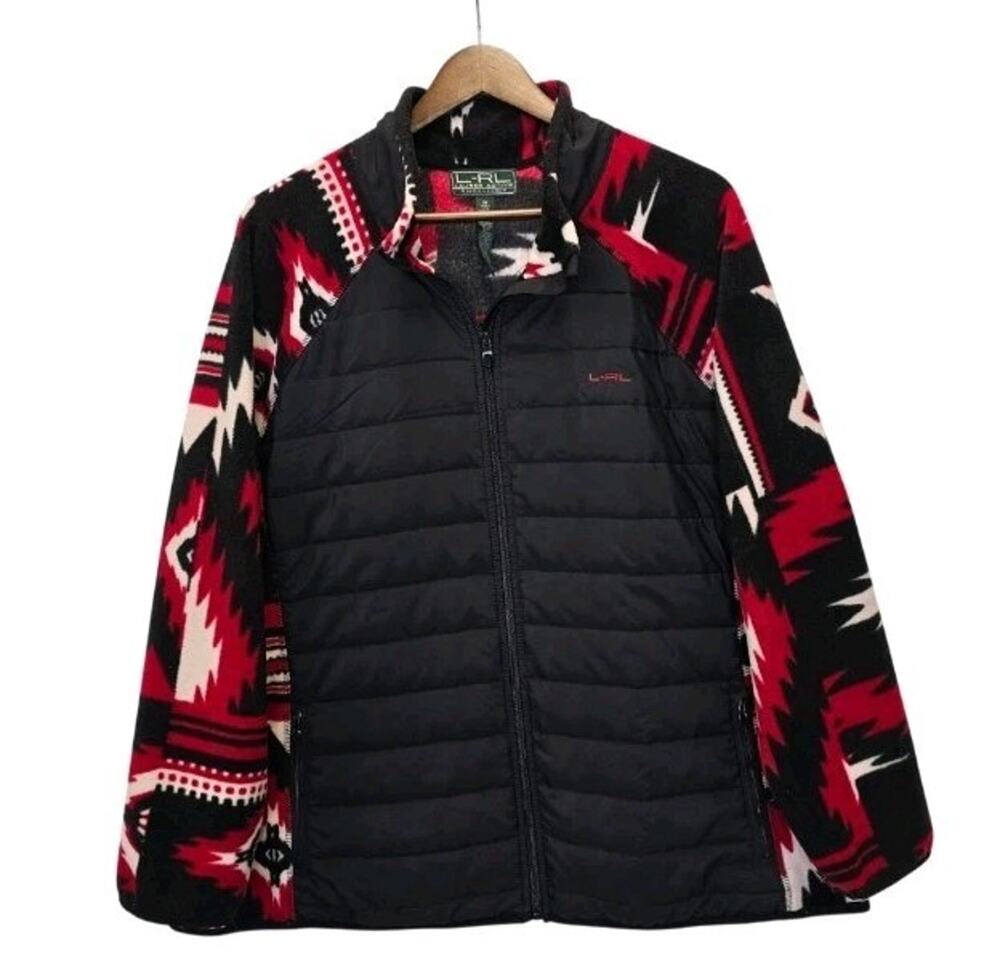 Lauren Active Ralph Lauren Puffer Fleece Jacket Aztec Southwestern Womens 3X Red